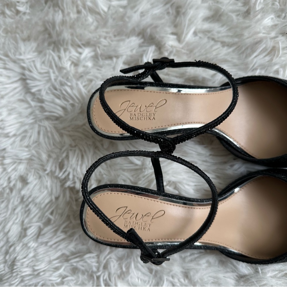 Jewel Badgley Mischka Georgina Pumps Black New Size 7 - Picture 5 of 9